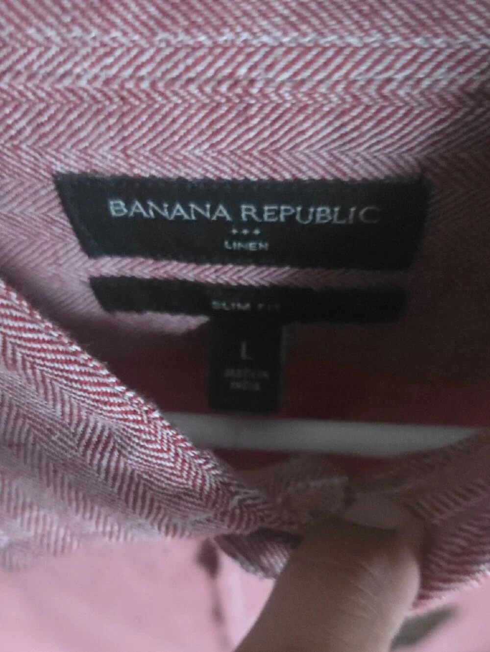 Banana Republic Large Short-Sleeve Linen Button-Up Shirt - Dusty Rose, Salmon